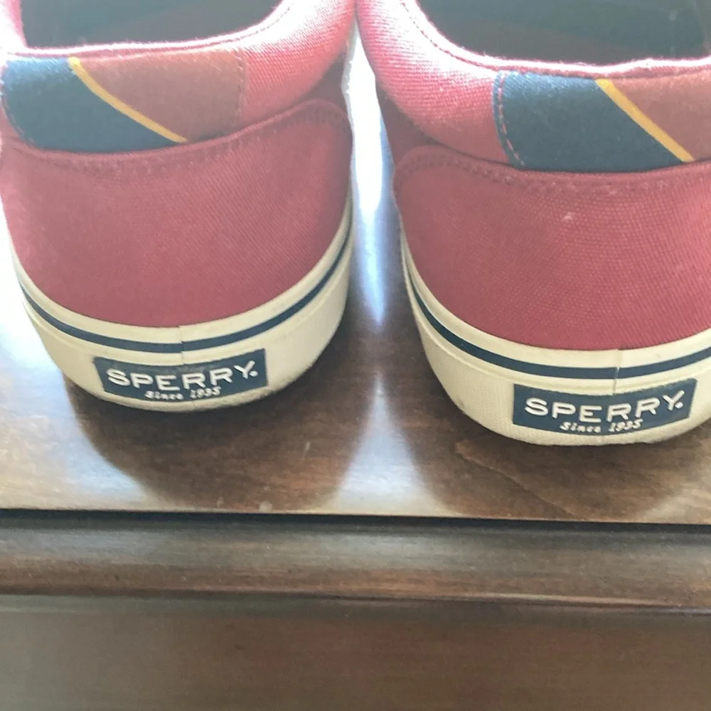 Sperry Red Canvas Boat Shoes with Classic Design